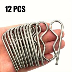 12PCS, 304 스테인레스 스틸 스툴 네일 R-클립, 부식 방지 및 녹 방지, 산업용 고정 트레일러 잠금 시스템 액세서리