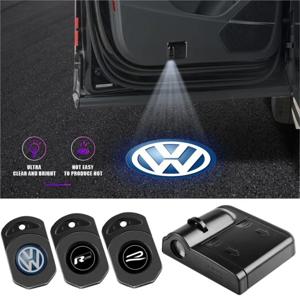 1/2개 자동차 LED 도어 웰컴 라이트 레이저 프로젝터 로고 램프 (폭스바겐 GTI 골프 폴로 파사트 Mk6 MK7 R라인 마고탄 티구안 R 용)