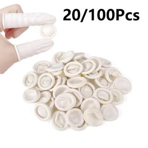 20/100PCS 정전기 방지 라텍스 손가락 보호대 미끄럼 방지 일회용 고무 손가락 보호대 손가락 끝 슬리브