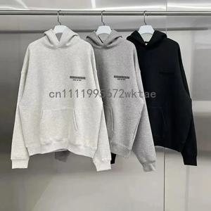 22SS 남성용 조깅 세트 이중 안감 오버사이즈 후드티 럭셔리 디자인 앞뒤 플러시 레터 후드티 하이 스트리트 커플 트레이닝복