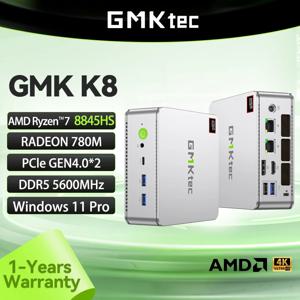 GMKtec K8 미니 PC AMD R7-8845HS NUCBOX 듀얼 팬 시스템 디자인 윈도우 11 프로 AMD 라데온 ™   780M PCIe GEN4.0*2 DDR5 5600MHz