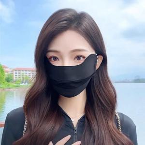 통기성 아이스 실크 마스크 자외선 차단 방진 자외선 차단제 마스크 세척 가능한 페이스 커버는 눈의 모서리를 보호합니다