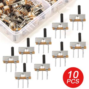 100pcs 미니 수직 마이크로 슬라이드 스위치 2 위치 3 핀 터미널 1p2t SPDT On/Off 스위치 SS-12D00 PCB 브레드보드 전자용