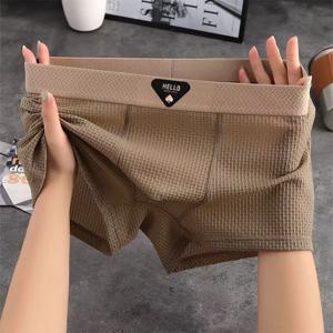 4pcs 남성용 복서 반바지 아이스 실크 속옷 플러스 사이즈 속옷 시원한 통기성 섹시 슬림 팬티 메쉬 란제리 도매 묶음 판매