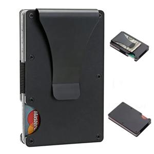 알루미늄 합금 RFID 차단 카드 홀더 초슬림 도난 방지 금속 지갑 미니멀리스트 신용 카드 케이스 휴대용 보관 파우치
