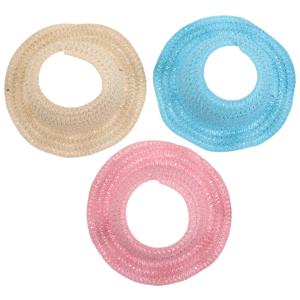 공예품을위한 3Pcs 미니어처 밀짚 모자 수제 크로 셰 뜨개질 태양 모자 DIY 비치 액세서리 경량 오픈 탑 디자인 17Cm 피규어에 적합