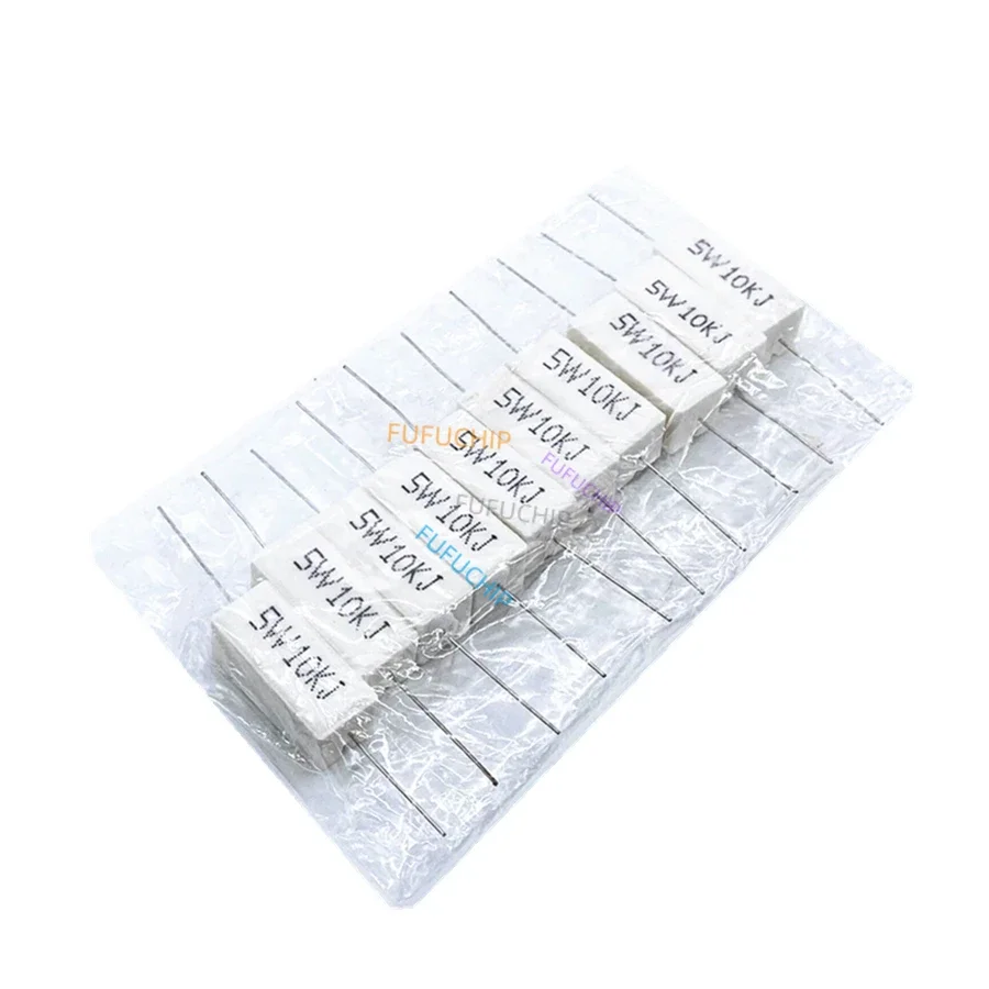 10pcs 5W 5% 시멘트 저항기 전력 저항 0.1 ~ 10K 0.1R 0.5R 1R 10R 100R 0.22 0.33 0.5 1 2 5 8 10 15 20 25 30 100 1K 10K 옴