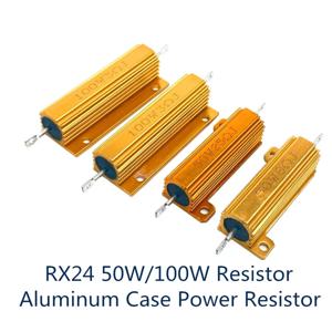 알루미늄 파워 금속 쉘 케이스 권선 저항, 50W 100W, 0.01R ~ 100K 1 6 8 10 20 200 500 1K 10K ohm 저항 RX24