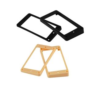 FLEOR 2pcs 플라스틱 곡선 험버커 픽업 장착 링 넥 & 브리지 픽업 프레임 세트 LP 스타일 기타 용 블랙/옐로우