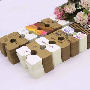 새로운 50 개/몫 3.5*9cm 새로운 목걸이 카드 펜던트/머리 Clicp DIY 목걸이 카드 사용자 정의 로고 쥬얼리 카드 300gsm 종이 골판지