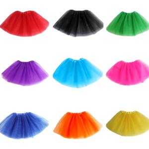 소녀 탄성 발레 댄스웨어 Tutus 미니 스커트 생일 파티 댄스 3 레이어 Tulle 투투 스커트 for Kids Princess 2-8Y Girls