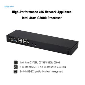 Q20300G9 1U 랙 - Atom C3000 CPU, 4개의 10G SFP+/ 5개의 2.5G LAN, DDR4 RAM, 듀얼 NVMe - PfSense/OPNsense 방화벽 어플라이언스