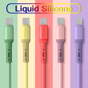 빠른 충전 USB C 케이블 유형 C 화웨이 Xiaomi 1/1.5/2M 휴대 전화 USB-C 충전기 와이어 용 액체 연질 실리콘 데이터 코드