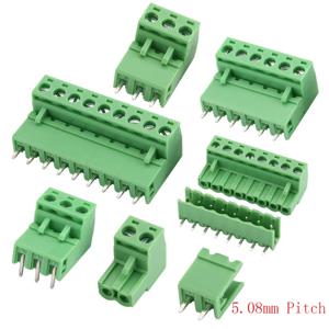 10세트 KF2EDG 5.08mm 피치 PCB 나사 단자대 2P 3 4 5 6 7 8 9 10P 12핀 남성 플러그 여성 소켓 핀 헤더 와이어 커넥터