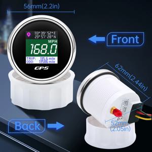 52mm TFT GPS 속도계 디지털 화면 속도 방수 주행 거리계 MPH 노트 KMH 조정 가능 보트 자동차 요트용 액세서리 12V24V