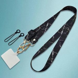 조정 가능한 휴대 전화 매력 Crossbody 매는 밧줄 대리석 패턴 매달려 장식 목 스트랩 가스켓 클립과 AntiLoss 매는 밧줄