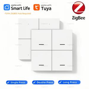 ZigBee Tuya 씬 스위치 4갱 12 시나리오 무선 푸시 버튼 컨트롤러 배터리 구동 스마트 라이프 앱 홈 자동화