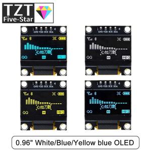 TZT 0.96 인치 IIC SPI 직렬 7/4Pin 흰색/파란색/노란색 파란색/노란색 OLED 디스플레이 모듈 SSD1306 12864 Arduino 용 LCD 스크린 보드