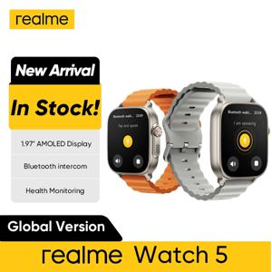 글로벌 버전 리얼미 워치 5 1.97인치 600니트 AMOLED 460mAh 14일 배터리 수명 300개 이상 테마 지원 GPS GNSS IP68 방수