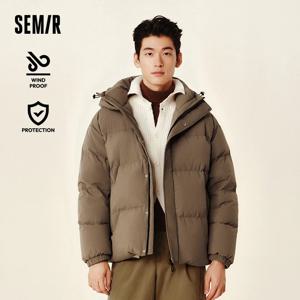 남성용 세미 다운 재킷, 방수 방풍 2024, 어깨 핏 아우터, 커플 다운 재킷, 겨울 신상