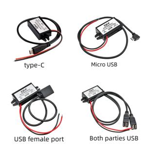 10W 15W 24W 12V ~ 5V 2A 3A DC-DC 스텝 다운 벅 컨버터 전원 공급 장치 모듈 미니 USB 마이크로 USB 남성 여성 Type-C 어댑터