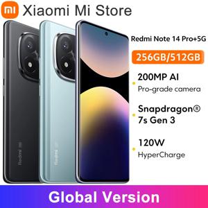 글로벌 버전 Xiaomi Redmi Note 14 Pro+ 5G 스마트폰 200MP AI 카메라 금어초 ®   7s Gen 3 120W HyperCharge 6.67 AMOLED 디스플레이