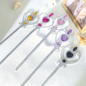 공주 엘사 마술 지팡이 유아 요정 스틱 냉동 만화 어린이 핑크 블루 퍼플 복숭아 하트 요정 스틱 어린이 놀이 소품