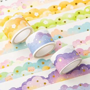 카와이 그라디언트 구름 Washi 테이프 DIY 스크랩북 저널 플래너 일기 스티커 귀여운 마스킹 테이프 한국어 편지지 사무실