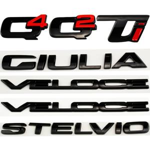 Q2 Q4 GIULIA VELOCE STELVIO Ti 배지 alfa romeo refir 후면 부츠 자동차 액세서리 트렁크 라벨 로고 용 광택 검정색 자동차 스티커