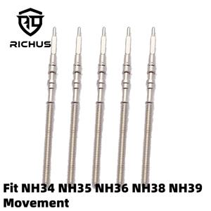 RICHUS 시계 줄기 NH34 NH35 NH36 NH38 NH39 시계 스테인레스 스틸 줄기 키트 무브먼트 맞는 스틸 크라운 시계 부품 크라운 줄기