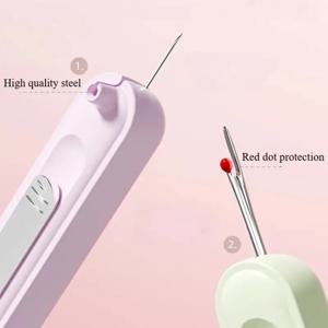 2 in 1 손바느질 바늘 꿰매개 및 봉제칼 다기능 실 꿰매기 및 스티치 제거 도구 노인용 DIY 공예 액세서리