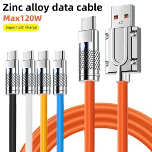 120W 6A 고속 충전 USB-C 케이블 - Xiaomi/Huawei/Samsung용 액체 실리콘 Type-C 코드 |   빠른 충전 및 데이터 동기화