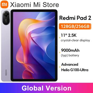 샤오미 레드미 패드 2 글로벌 버전 고급 Helio G100-Ultra 11인치 2.5K 크리스탈 선명한 디스플레이 18W 고속 충전 9000mAh 배터리
