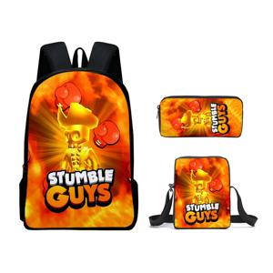 Stumble Guys 충돌 파티 배낭 배낭 배낭 필통 작은 어깨 가방 3종 세트