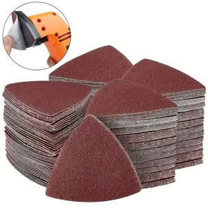 10/20/30/50Pcs 3-1/8 인치 스윙 다목적 도구 용 멀티 그레인 샌드 패드 용 80mm 삼각형 후크 및 루프 샌드페이퍼