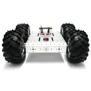 4륜구동 RC카 금속 섀시, 130mm 러더 휠 DC 모터, 오프로드 탱크 프로젝트 로봇 자동차 (아두이노 프로그래밍 가능 DIY 키트 포함)