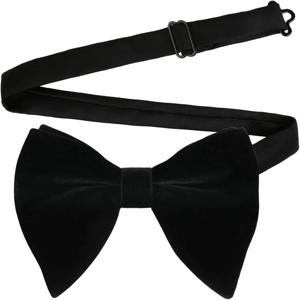 남성용 블랙 벨벳 Bowties 대형 나비 넥타이 솔리드 Bowtie 웨딩 파티 턱시도 조정 가능한 넥타이 빅 보우 타이 Cravat