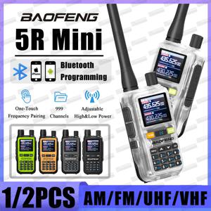 1/2PCS 바오펑 5R 미니 무전기 멀티 밴드 듀얼 워치 듀얼 PTT 블루투스 프로그래밍 타입-C 잭 휴대용 라디오 업그레이드 5R