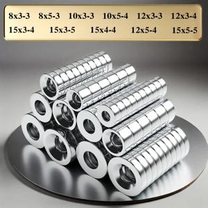 강력한 구멍형 네오디뮴 자석 N35 NdFeB 영구 자석 원형 초강력 냉장고 자석 DIY 12x3-3mm 10x3-3