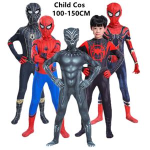 3-12세 어린이 스파이더맨 역할놀이 의상 영화 슈퍼히어로 마스크 점프수트 학교 축제 공연 의상 할로윈 파티