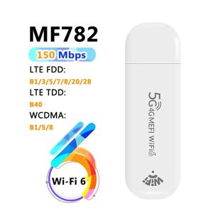 DALFTECH 4G LTE 와이파이 라우터 USB 휴대용 모뎀 핫스팟 기능 포함 100&300Mbps 고속 네트워크 Wi-Fi 6&4 무선 동글