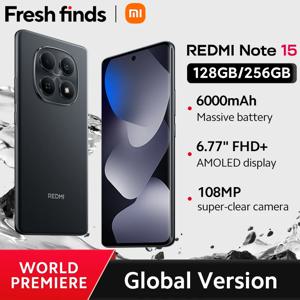 【월드 프리미어】샤오미 레드미 노트 15 글로벌 버전 MTK Helio G100-울트라 6.77인치 AMOLED 디스플레이 108MP 카메라 6000mAh 스마트폰