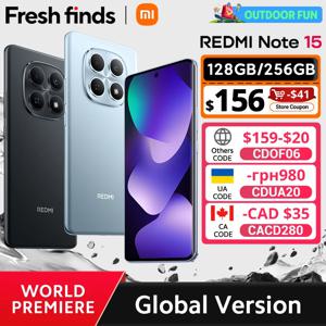 【월드 프리미어】글로벌 버전 샤오미 레드미 노트 15 MTK Helio G100-울트라 스마트폰 6.77인치 AMOLED 디스플레이 108MP 카메라 6000mAh