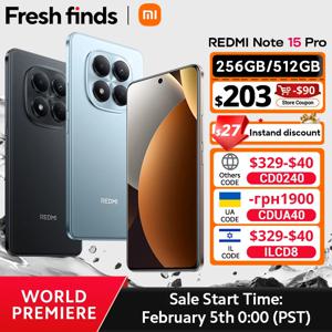 【월드 프리미어】글로벌 버전 샤오미 레드미 노트 15 프로 MTK Helio G200-울트라 6.77인치 AMOLED 디스플레이 200MP 초고화질 카메라