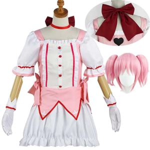 마도카 마도카 코스프레 의상 애니메이션 Madok Magica Homura 유니폼 드레스 초커 장갑 양말 할로윈 의상