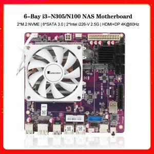 CWWK 뉴 미니 ITX NAS 마더보드 6베이 i3-N305 N100 1*PCIEx4 2*인텔 i226-V 2.5G 2*M.2 NVMe 6*SATA3.0 1*DDR5 방화벽 라우터