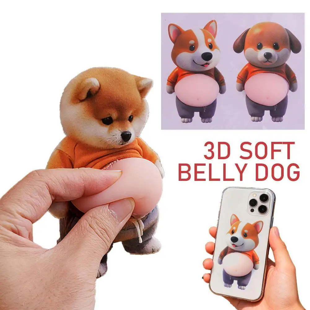 귀여운 강아지 3D 푹신한 스티커, 압착 가능한 3D 부드러운 귀여운 배 모양 강아지 스티커, 휴대폰 케이스 노트북 스크랩북 DIY 장식용