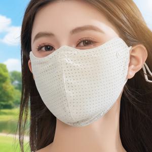 패션 고품질 통기성 아이스 실크 마스크 자외선 차단 세탁 가능 자외선 차단 마스크 방진 메쉬 페이스 커버 스카프 야외 스포츠