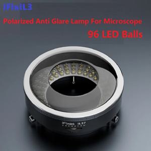 iFixes IL37 현미경 LED 링 라이트 96 LED 볼 조정 가능한 편광 내장 편광기 분석기 방사선 없음 눈부심 방지