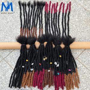 10인치 컬러 0.6cm 폭 100% 수제 인터록 익스텐션 드레드락 익스텐션 여성/남성용 인모 염색 가능